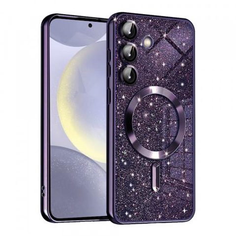 Husa MagSafe pentru Samsung Galaxy S24+ S926, Techsuit Luxury Glitter (Mov)