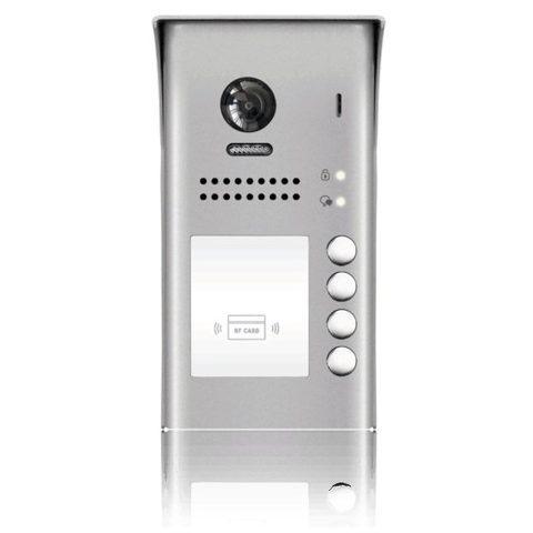 Panou video color de apel exterior DT607-ID-S4, conexiune pe 2 fire, camera WIDE ANGLE 170 , pentru 4 abonati, control acces