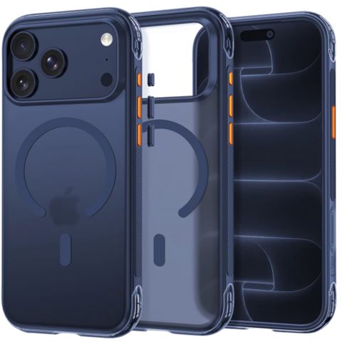 Husa MagSafe pentru Apple iPhone 18 Pro / 17 Pro, Tech-Protect, MagAir CC, Bleumarin Mata