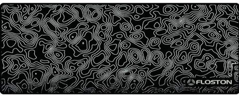 Mouse Pad Floston TOPOGRAPHIC, 900 x 400 x 3mm, baza cauciucata, suprafata textila, margini cusute (Negru)