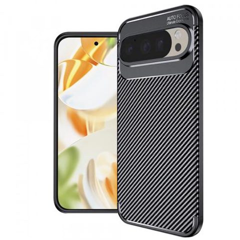 Husa Techsuit CarbonFiber pentru Google Pixel 9 Pro, Neagra