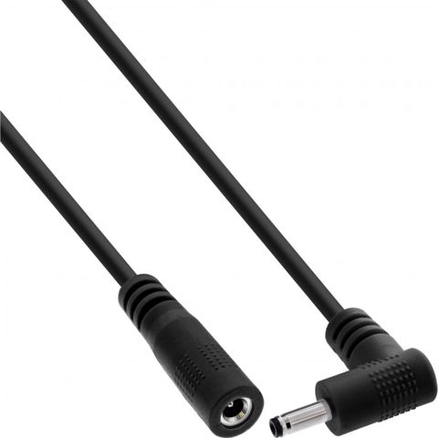 Cablu prelungitor alimentare DC 3.5x1.35mm M-T drept/unghi 5m Negru, InLine IL26905P