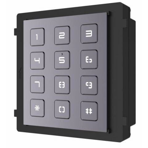 Modul de extensie videointerfon cu tastatura Hikvision DS-KD-KP; permite formarea codului de apartament sau a codului de acces;