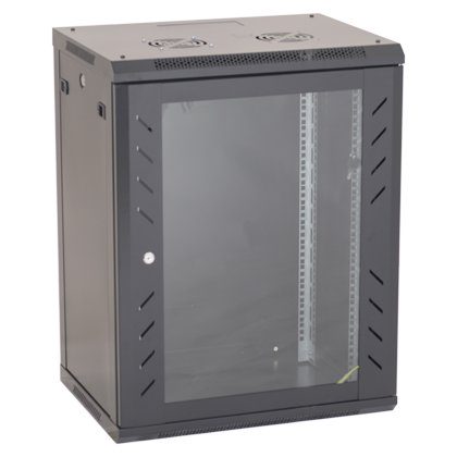 Rack perete 18U 19" 600x450, capacitate incarcare 80 Kg, negru - ASYTECH Networking ASY-18U-6045W