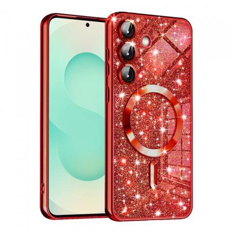 Husa MagSafe pentru Samsung Galaxy S25+ S936, Techsuit, Luxury Glitter, Rosie