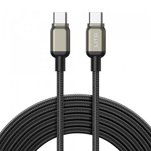 Cablu Date si Incarcare USB-C - USB-C Lito LD17, 100W, 1m, Negru