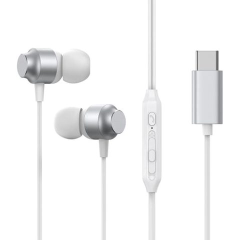 Casti Stereo Joyroom JR-EC06, USB-C, Microfon, Difuzor Dinamic Hi-Fi 10mm (Argintiu)