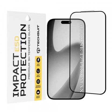 Folie de protectie Ecran Techsuit pentru Apple iPhone 17 Pro Max, Sticla Securizata, Full Glue