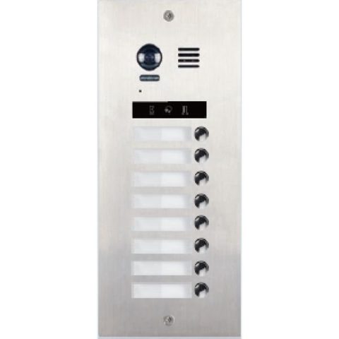Panou de apel video modular V-TECH DMR21-S8 cu camera wide angle, 8 butoane de apel, comunicare 2 fire fara polaritate, IP55, antivandal