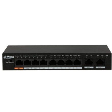 Switch PoE Dahua PFS3010-8ET-96-V2, 8+2 porturi, RJ45, 30W, Max. 96W
