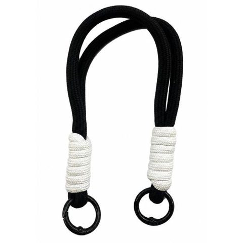 Snur de mana Lemontti pentru telefon Braided, 26cm, Negru / Alb