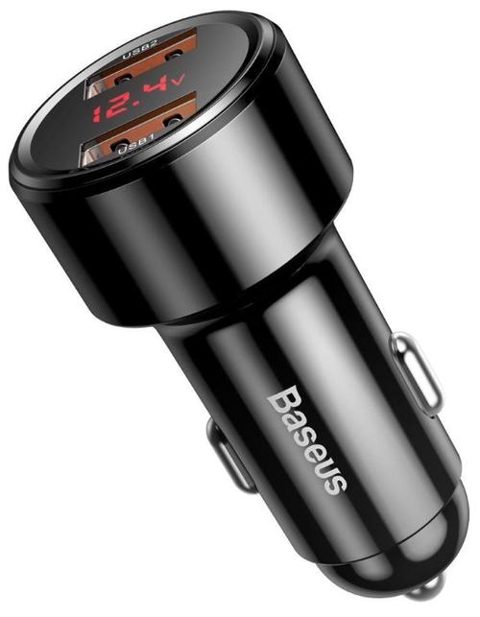 Incarcator Auto Baseus Dual Magic Series Quick Charger CCMLC20A-01, Digital display, Output 6A, 45 W (Negru)