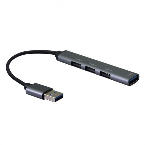 HUB USB 3.1-A la 3 x USB-A 2.0 + 1 x USB-A 3.2 Gri 0.12m, S3018