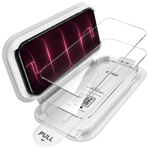 Folie de protectie Ecran Tech-Protect OneTouch pentru Apple iPhone 18 Pro Max / 17 Pro Max, Sticla Securizata, Full Glue, Set 2 bucati, Transparenta
