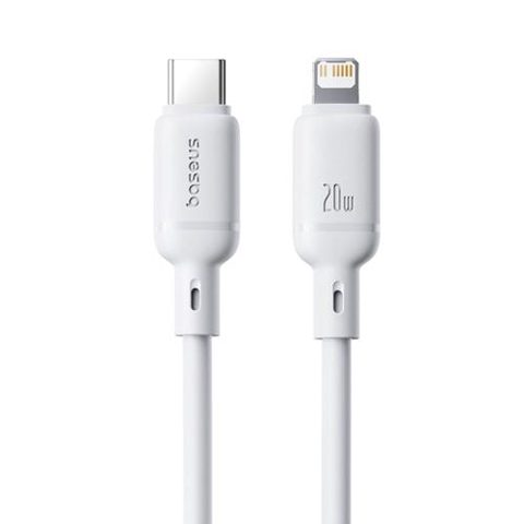 Cablu de date Baseus Silky Series P10377700213-01, USB Type-C la Lightning, 20 W, 2m (Alb)