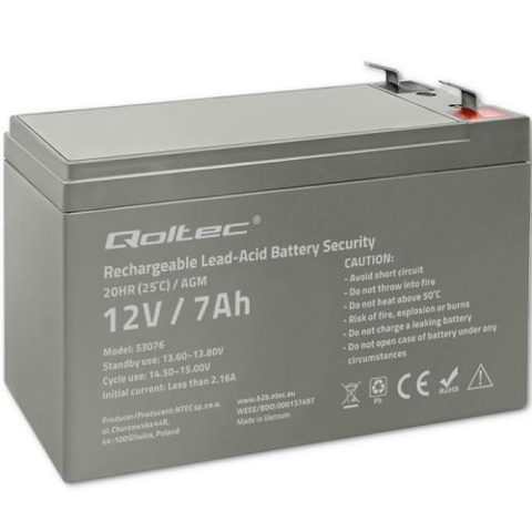 Acumulator UPS Qoltec AGM, 12V/7Ah