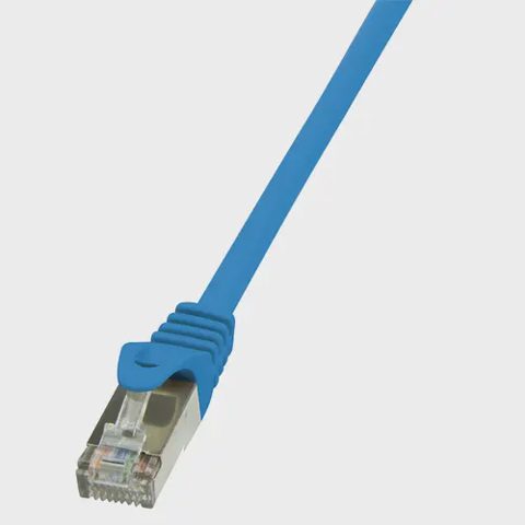 Cablu FTP LOGILINK Cat5e, cupru-aluminiu, 0.25 m, albastru, AWG26, ecranat CP1016S