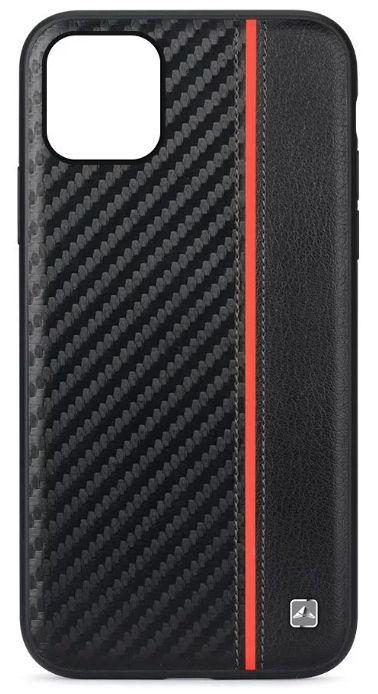 Protectie Spate Meleovo Carbon MLVCMXIPBR pentru iPhone 11 Pro, placuta metalica integrata (NEgru/Rosu)
