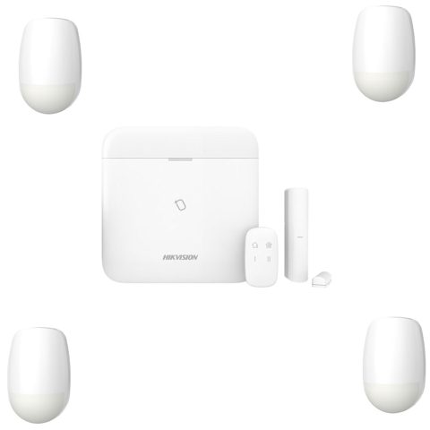 Kit de alarma wireless AX PRO Light Level Hikvision 868MHz, slot SIM, cu 4 detectori de miscare WiFi