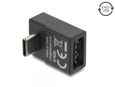 Adaptor USB-C 2.0 la EASY USB-A unghi 90 grade T-M, Delock 67629