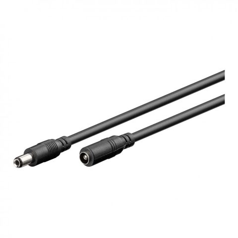Cablu prelungitor alimentare DC 5.5x2.5mm T-M 5m Negru, Goobay G76673