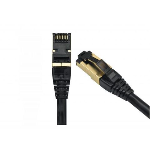Patchcord FFTP RJ45-RJ45 Cat.8, LSZH, 1m, EMTEX FFTP-8-1-BK-LSZH-EMT