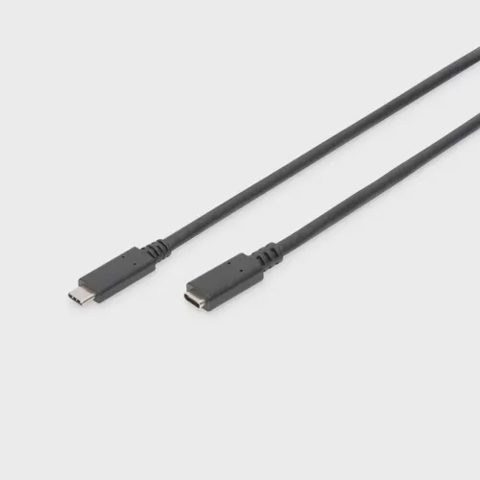 Cablu prelungitor USB 3.1 Gen 2 tip C tata la USB tip C mama, 70 cm, Digitus, PD, 20V 5A 100W, 10 Gbps, negru