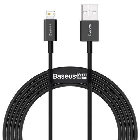 Cablu pentru incarcare si transfer de date Baseus Superior, USB/Lightning, 2.4A, 1m, Negru