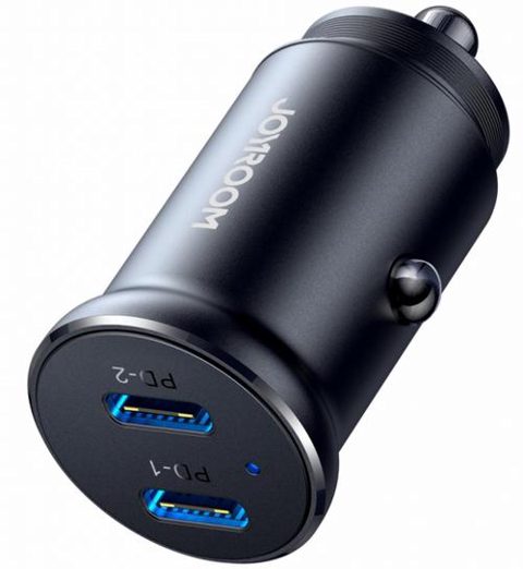 Incarcator Auto Joyroom JR-CCN06, 30W, 3A, 2 x USB-C, Negru
