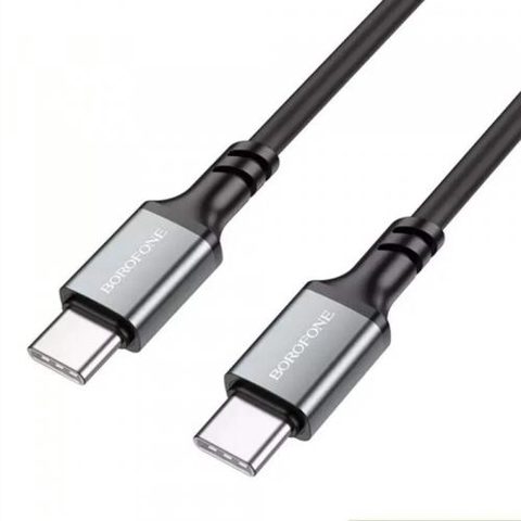 Cablu Date si Incarcare USB-C - USB-C Borofone BX83, 60W, 1m, Negru