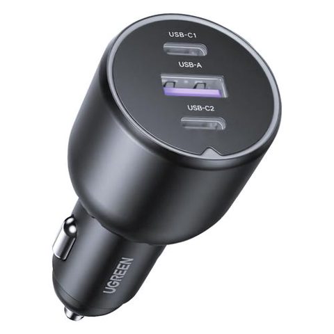 Incarcator Auto UGREEN EC705, 130W, 5A, 1 x USB-A - 2 x USB-C, Gri