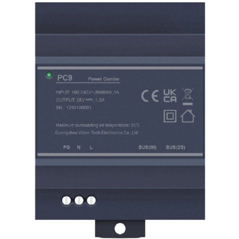 Sursa de alimentare de 28Vcc/1.3A cu separator de alimentare integrat, pentru sistemele de interfonie pe 2 fire 2Easy PC9