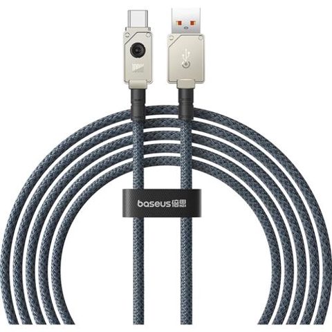 Cablu alimentare si date Baseus Unbreakable, Fast Charging Data Cable, USB la USB Type-C 100W, 2m, braided aliaj zinc