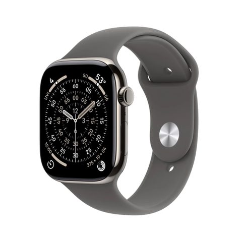 Smartwatch Apple Watch 11, GPS + Cellular, 42mm, Ecran Retina LTPO OLED, Chip S10 cu Procesor Dual-Core, 64GB Flash, Wi-Fi, Bluetooth, Carcasa Titan, Curea Sport Band M/L (Argintiu)