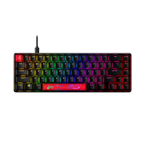 Tastatura HyperX Alloy 65 RED, Tastatura mecanica, Cablu USB Type-C detasabil, Iluminare RGB, Anti-Ghosting, HyperX RED, Negru