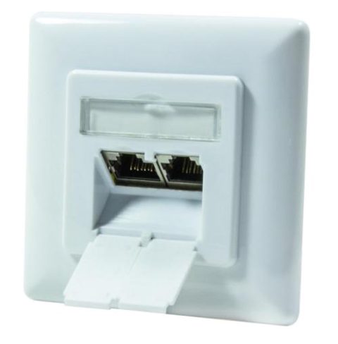 Priza retea Logilink NP0125, 2 x RJ45 (Alb)