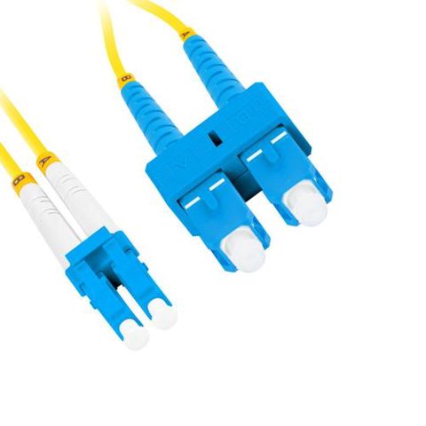 Cablu retea fibra optica cu lungime 2 m si conectori SC/UPC-LC/UPC, Lanberg Z43316, SM, DUPLEX 3.0MM G657A1 LSZH, Galben