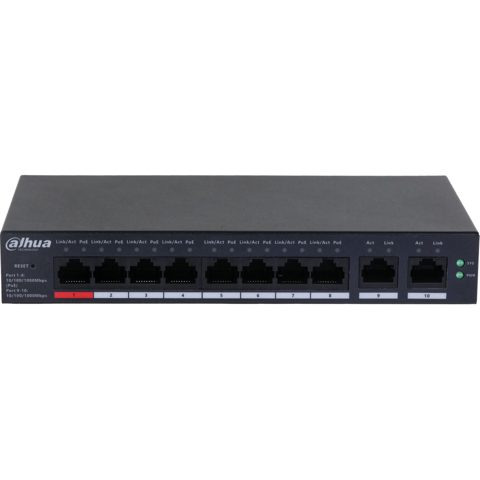 Switch 8 porturi gigabit cloud management Dahua CS4010-8GT-110, 2 porturi uplink, PoE Watchdog, Long Distance PoE