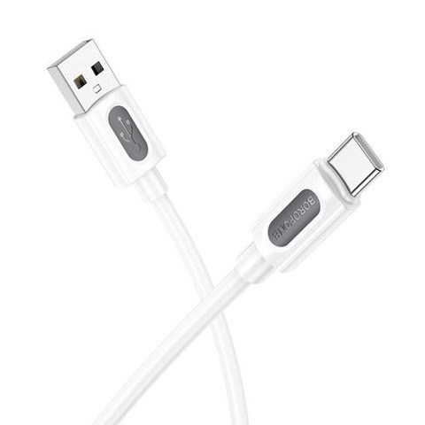 Cablu alimentare si date Borofone BX114, Fast Charging, USB la USB Type-C 3A, 1m, Alb