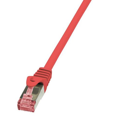 Cablu S/FTP LOGILINK Cat6, LSZH, cupru, 1 m, rosu, AWG27, dublu ecranat CQ2034S