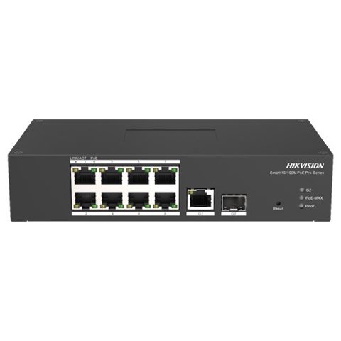 Switch Smart HIKVISION DS-3T1310P-SI-HS managed 8 porturi PoE, 2 porturi uplink SFP/RJ45