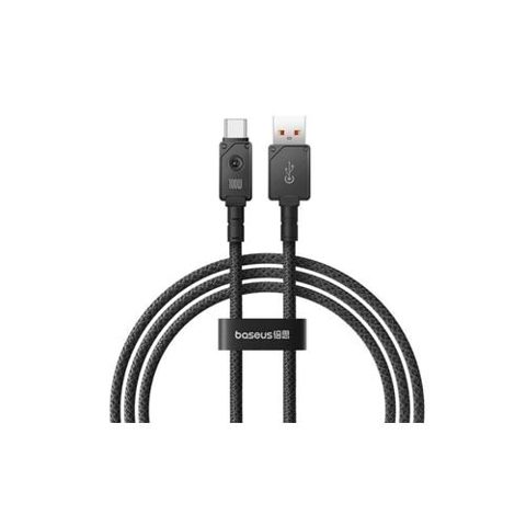 Cablu alimentare si date Baseus Unbreakable, Fast Charging, USB la USB Type-C 100W, 2m, braided aliaj zinc, Negru