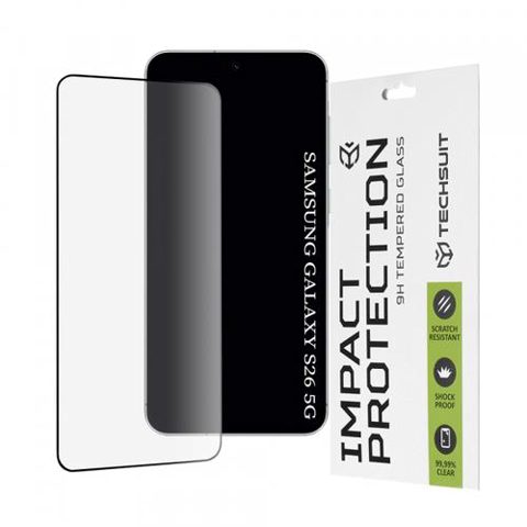 Folie de protectie Ecran Techsuit pentru Samsung Galaxy S26, Sticla Securizata, Full Glue, 111D, Neagra