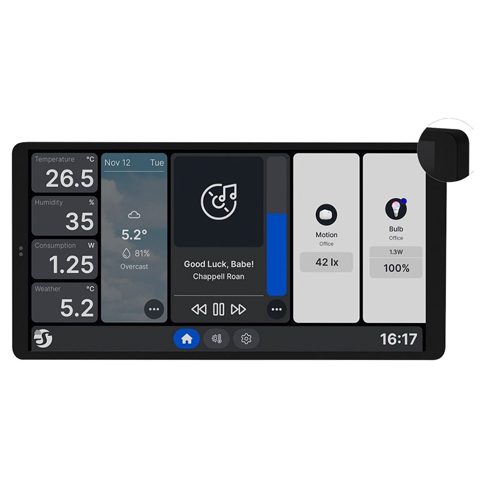 Display smart cu intrerupator integrat Shelly Wall display X 2 Silver, ecran 6.95" , integrare nativa home assistant 3800238072308