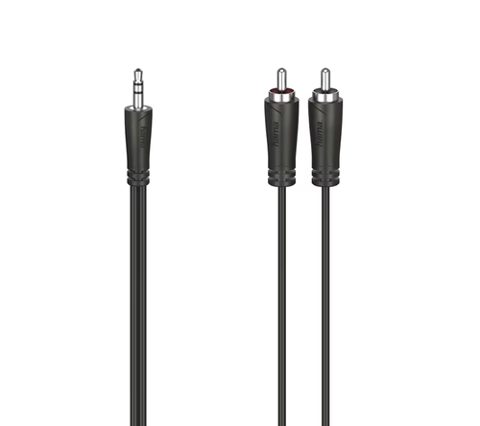 Cablu Audio Hama , jack 3.5 mm - 2 x RCA, 5 m (Negru)