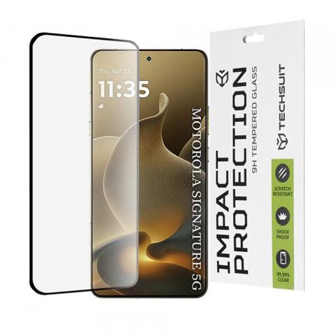 Folie de protectie Ecran Techsuit pentru Motorola Edge 70 Ultra / Signature, Sticla Securizata, 111D, Full Glue, Neagra