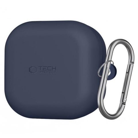 Husa Tech-Protect Silicone Hook pentru Samsung Galaxy Buds4 / Buds4 Pro, Bleumarin