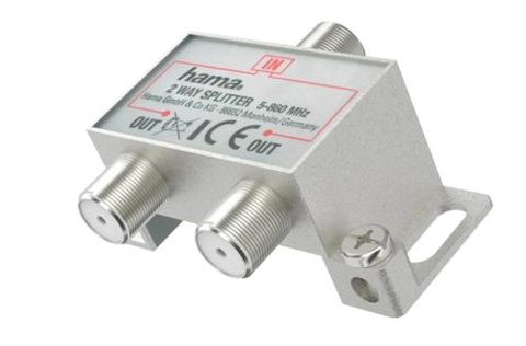 Splitter cablu coaxial Hama 305095, 2 iesiri, complet ecranat