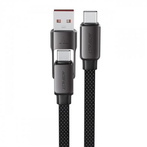 Cablu Date si Incarcare USB-C - USB-A / USB-C Acefast C13-05, 60W, 0.2m (Negru)