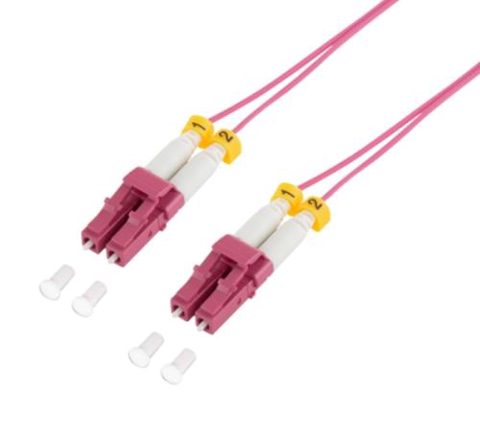 Patch Cord Fibra Optica Logilink FS4LC01, Multi-Mode, OM4, Duplex LC/UPC - Duplex LC/UPC, 1 m